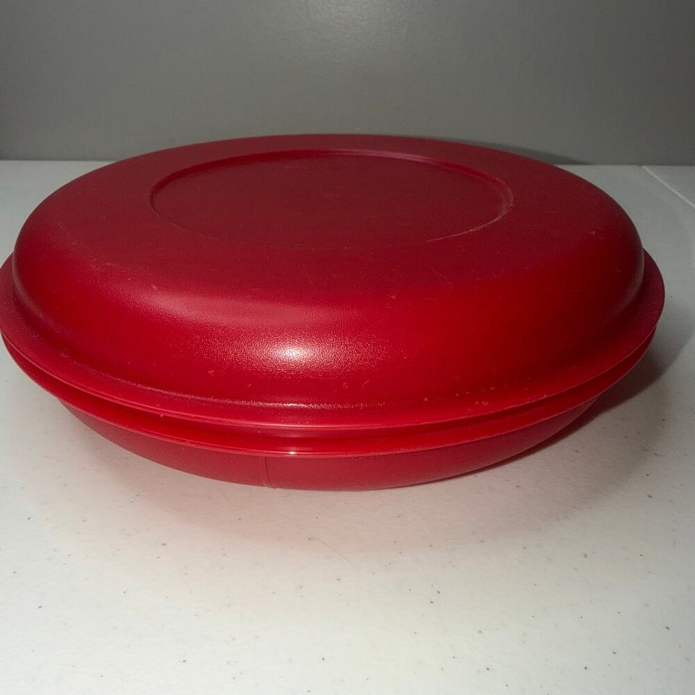 Tupperware #1708 5 Section Serving Snack Relish Tray #1709 Seal Christmas RED